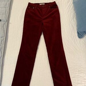 Boden Burgundy Velveteen Corduroy Trousers